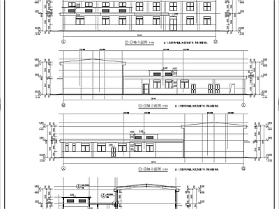 中学三食堂建筑详图 施工图