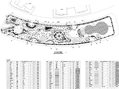 居住区景观游园植物绿化配置平面图 施工图