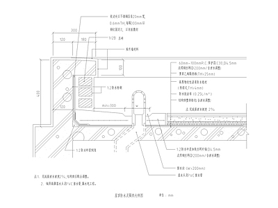 屋顶防水及隔热大样图 施工图 建筑通用节点