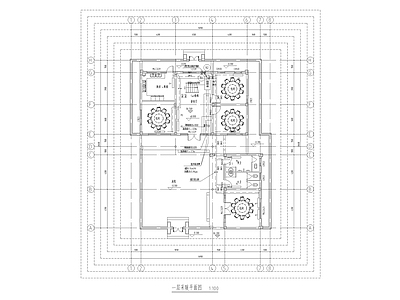 仿古中式院落商业建筑暖通设计 施工图