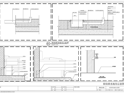 餐饮店厨房排水地沟节点 施工图