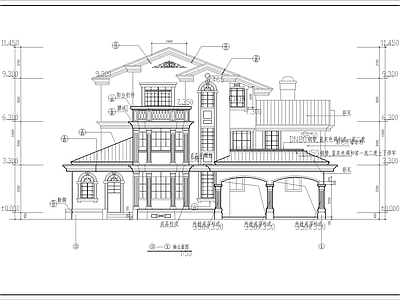 欧式高档别墅建筑 施工图