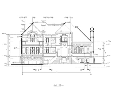 欧式高档别墅 施工图