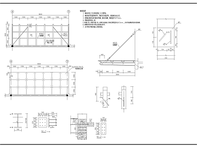 雨蓬钢结构节点 施工图
