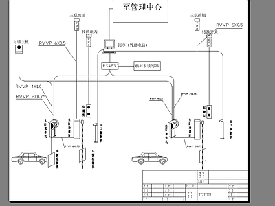 停车场道闸布线图 施工图 建筑电气