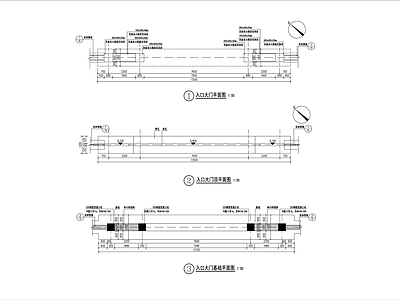 入口大门节点详图 施工图 折叠