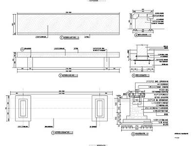 块石墙座椅 坐凳节点 施工图