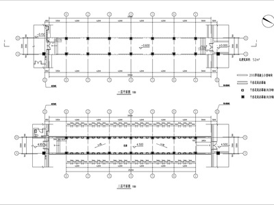 连廊两栋楼之间建筑 施工图