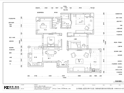 现代家装平层室内 施工图