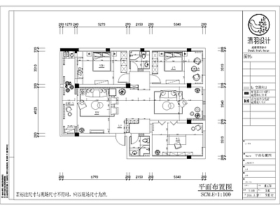 现代家装别墅平层室内 施工图