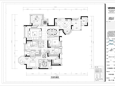 欧式家装豪宅室内 施工图 平层