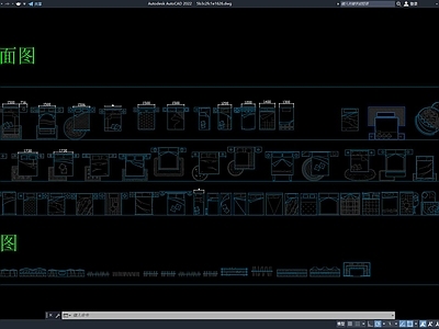 CAD床具平面图库