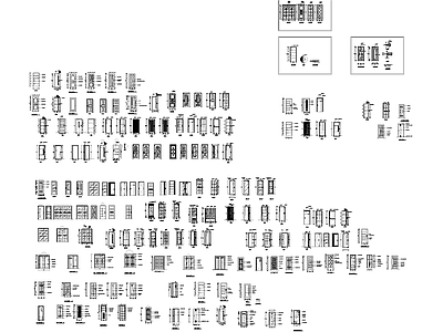 室内单开门立面图块图库