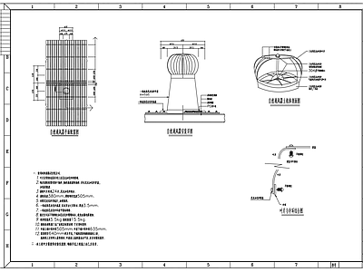 自然通风器安装节点图 施工图