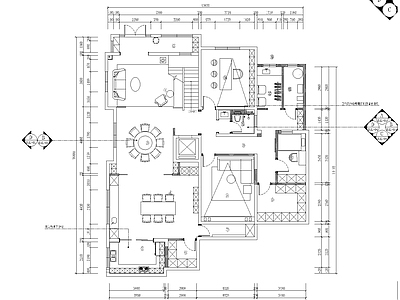 现代别墅三层室内 施工图