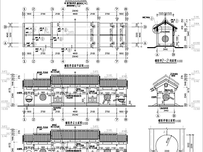 中式亭廊建筑节点 施工图 建筑通用节点