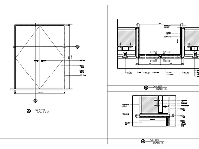 双扇门纵横剖面图 施工图 通用节点