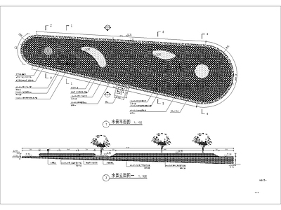 曲水流觞水景详图 施工图