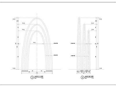 水映灯华雾喷雕塑 施工图 景观小品