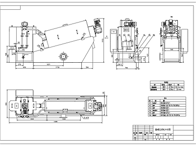 叠螺压滤机外形图 施工图