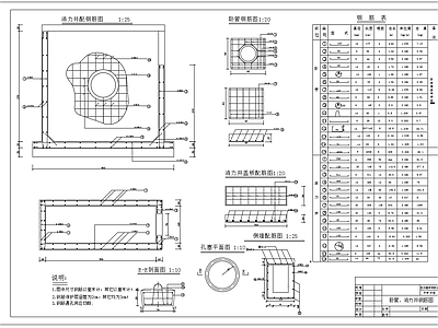 卧管消力井结构钢筋图 施工图 混凝土节点