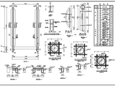 给排水沉井结构钢筋图 施工图 混凝土节点