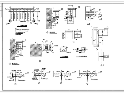 钢结构连廊大样节点图 施工图 节点