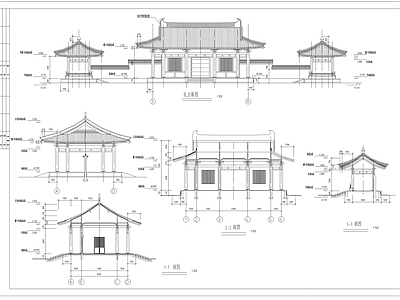 西安大唐芙蓉园北门建筑 施工图