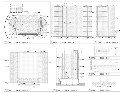 休息区 柜体 层板 展柜 灯槽 节点施工图