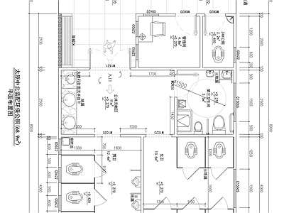公厕公共卫生间室内平面图