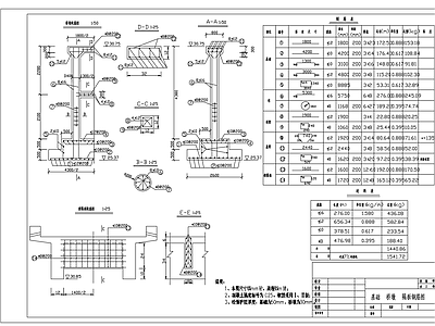 限1吨人行桥结构配筋图 施工图 混凝土节点