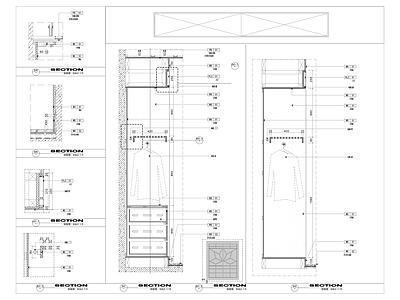 更衣柜衣帽间节点 施工图 柜类