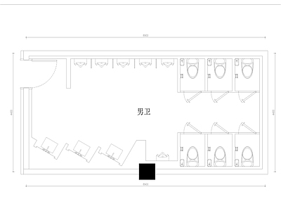 公共男女卫生间室内 施工图
