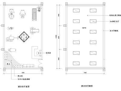 小型健身房室内工装 施工图