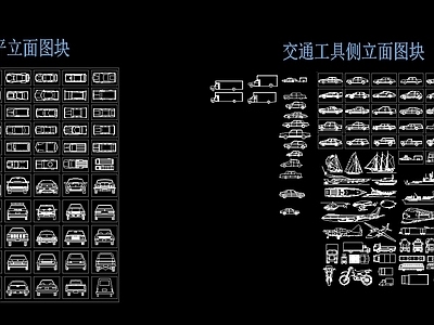 人物和汽车平立面图库