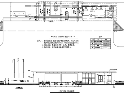 公司大门入口门禁系统平面图 施工图