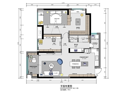 97㎡私宅家装平面图