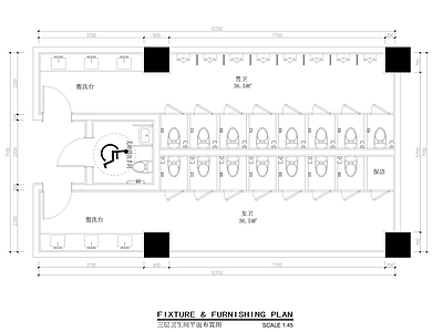 公共卫生间室内 施工图