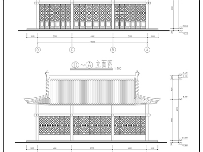 旅游品商店 建筑 施工图