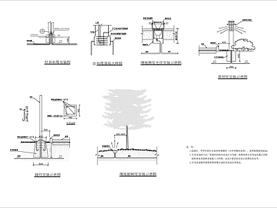 景观埋地侧发光灯配电节点图 施工图