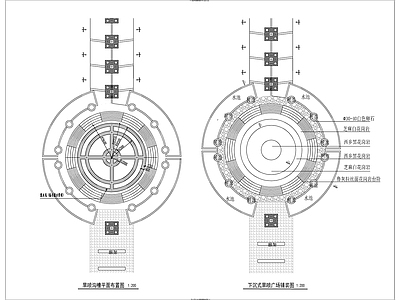 下沉旱喷广场详图 施工图
