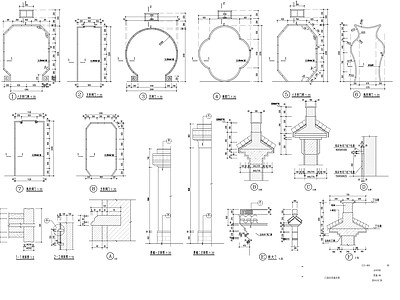 月亮门洞 施工图 通用节点