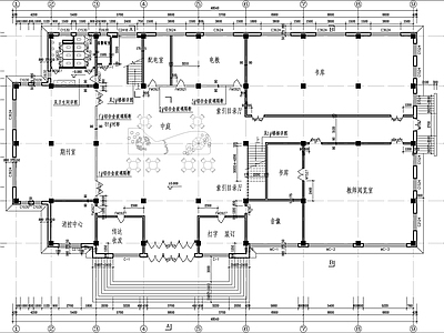 五层学校图书馆建筑 施工图