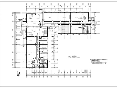 四层V型图书馆建筑 施工图