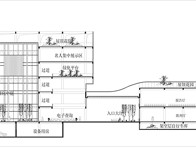 半地下层地上五层图书馆建筑 施工图