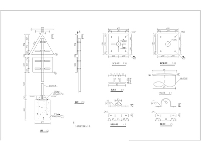 单柱防护柱节点 施工图