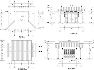 中式川西古建民居门厅门头 施工图