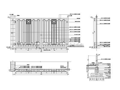 铁艺门详图 施工图 通用节点