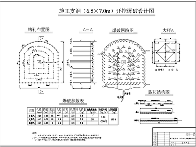 隧道围岩支洞爆破节点 施工图