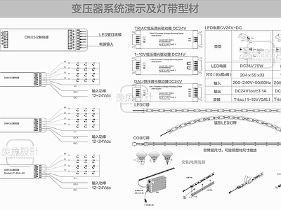 变压器系统演示及灯带型材图库